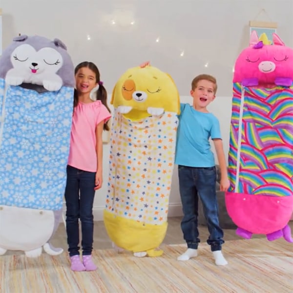 (Optimal kunnskap) Koselig sovepose for barn med dukker, mykt pyjamas-koseteppe, 126*43cm, svart marihøne-design 0.7