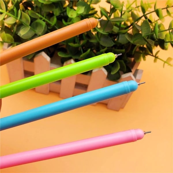 Tecknad Dinosaur Gel-pennor för kontorsmateriel Skoltillbehör, svart bläck (4st, slumpmässig färg) zdq