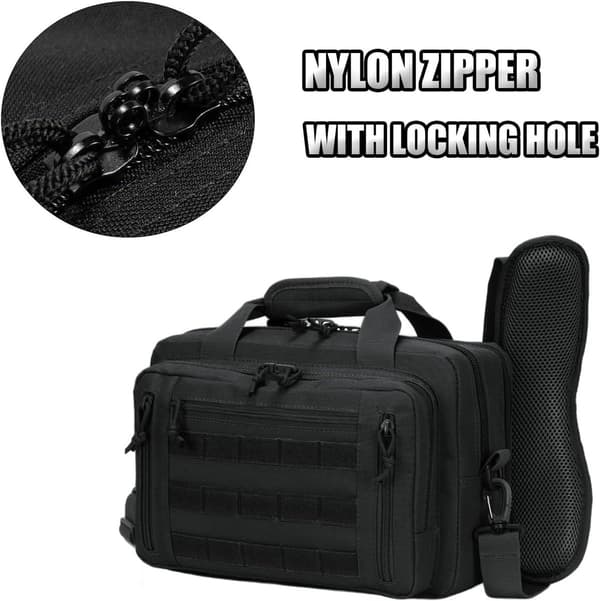 Udendørs Organizer Taske, 600D Polyester, Vandafvisende, Lynlåslommer, Camping Og Rejser, Sort, 35 x 24 x 14 cm