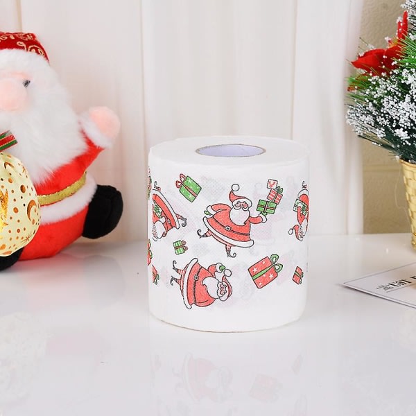 Julmönster färgat toalettpapper Tomte julgran printed vävnad (2 stycken) zdq