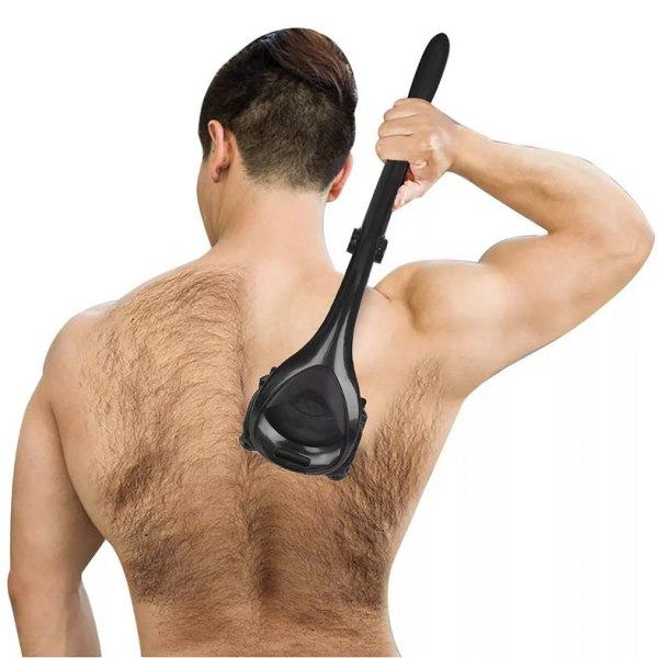 Ryggtrimmer för män Kroppstrimmer Ryggrakning Justerbart handtag Smärtfri hårborttagning på ryggen