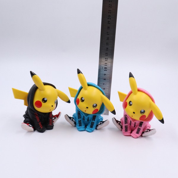1. Biltillbehör Auto Pikachu Bildekorationer Bilinredning Svart one size
