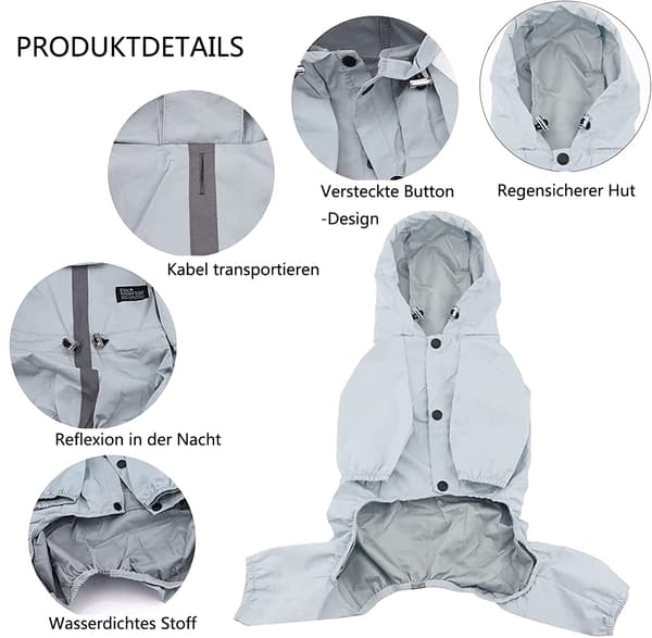 Vattentäta regnjackor, lösa ärmar, tjockare bröststil, ventilerande polyesterfoder, justerbar dragsko, lätta att bära, perfekta för utomhusbruk