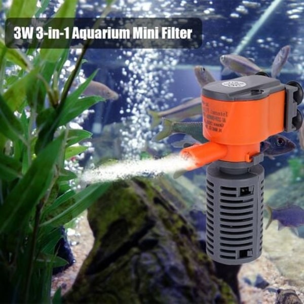CDQ 3W/5W 3-i-1 Mini Aquarium Filter Fisksvamp Filter Syre