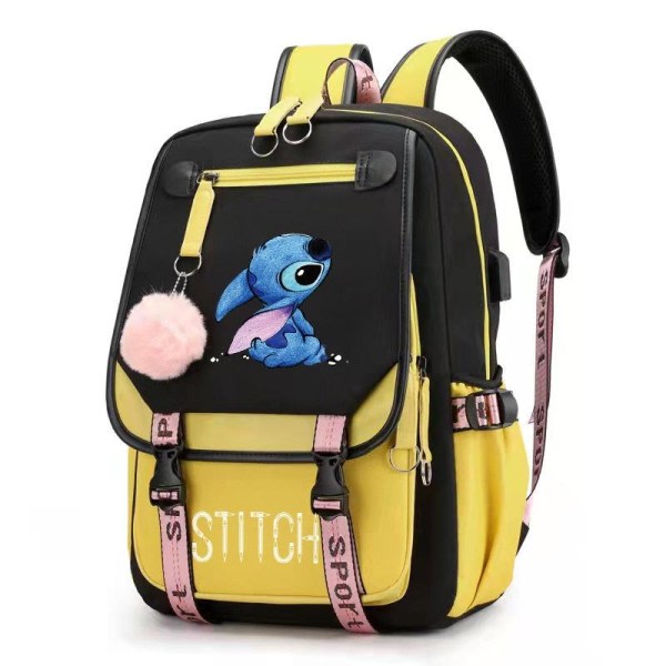 stitch reppu lapsille reput reppu USB-liitännällä 1 kpl keltainen gul