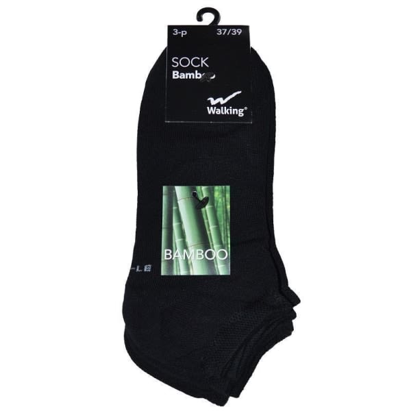 Ankelstrømper Bambus 6-Pack Sort 37-39 zdq