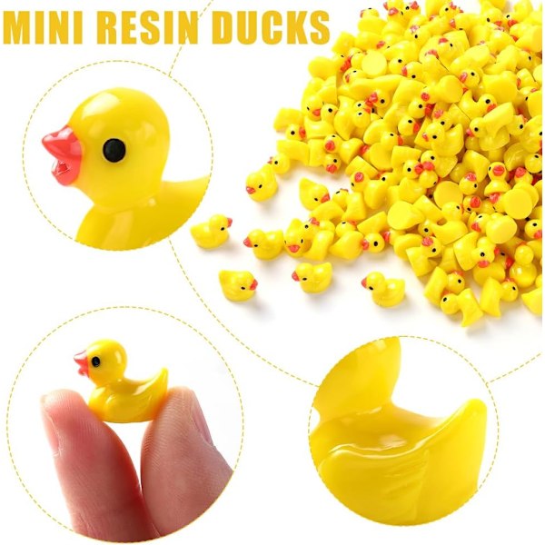 120 stk Mini Ænder, Små Ænder i Resin, Små Plastikænder, Store Ænder til Akvarium, Dukkehus, Fortryllet Have, Landskabsdekoration Style 2