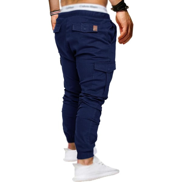 Joggingbyxor för män Cargo Joggingbyxor Elastisk midja Joggingbyxor Plus zdq