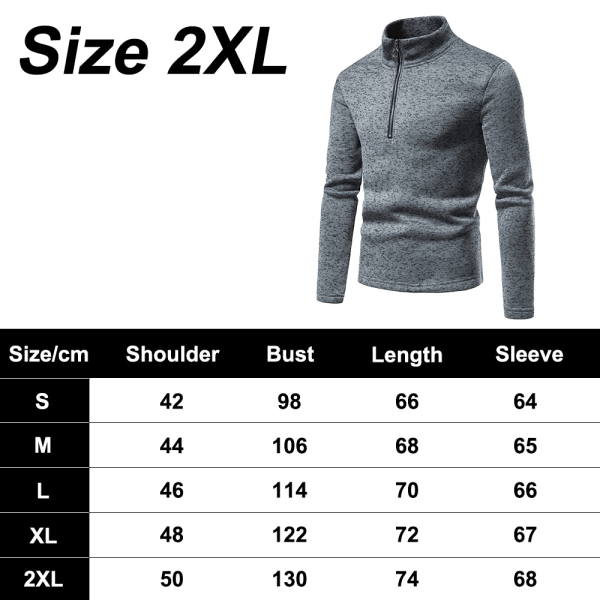 Løpsportskjortor for män Långærmad tröja med dragkedja -grå 2XL CDQ