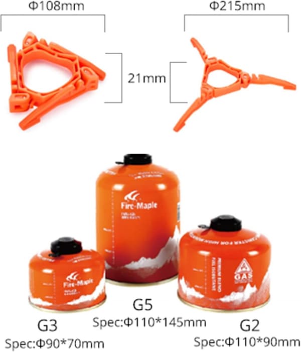 Vikbart gasolbehållarstativ, hållbart ABS-stativ för campingkök, bärbart för vandring, picknick och cykling, orange