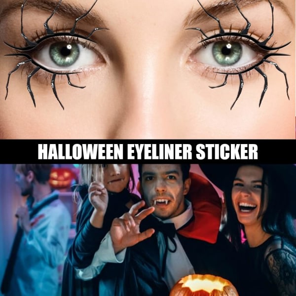 Øgonlocksklistermærke, Halloween Eyeliner-klistermærker Øgonskugglistmærke Skrækmode Scenfest Sminkværktøj