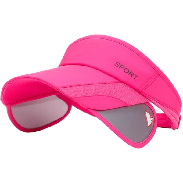 Kesäinen aurinkosuoja lippis - Naisten säädettävä golflippis sisäänvedettävällä lipalla, UV-suoja ranta-/tennisurheilulippis Rose Red