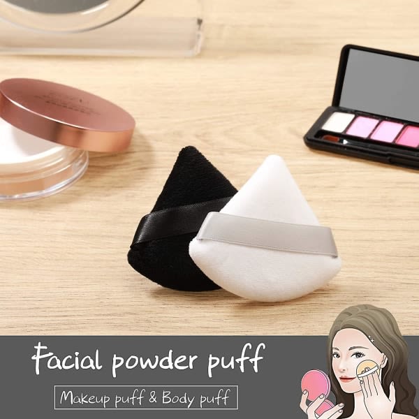 10 stycken Pure Powder Puff Face Trianglesoft Makeup Powder Puff för löst pulverMineral Powder Body Powder Makeup Tool