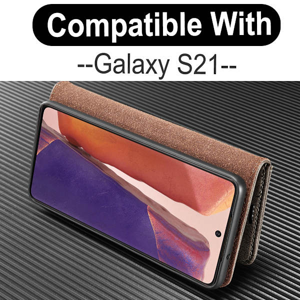 Samsung Galaxy S21 - DG.MING 2in1 Magnet Etui - Grå Grey Grå