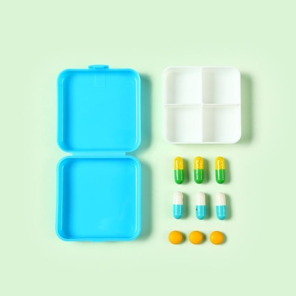 Tablettdoseringsask pillerburk medicinlåda pillerbehållare 4 fack orange orange