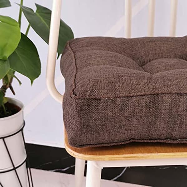 Stolhynde Blød Vaskbar Bomuld Polyester til Spisestue Have Kontor Terrasse Brun 45x45 cm