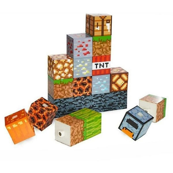 Minecraft Byggkloss Skrivbordslampa DIY Sy Bordslampa Leksaker Us