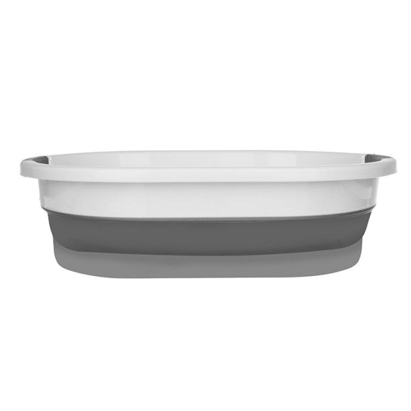 Hopfällbar Tvättkorg / Balja - Vikbar Korg 25L Grey grå
