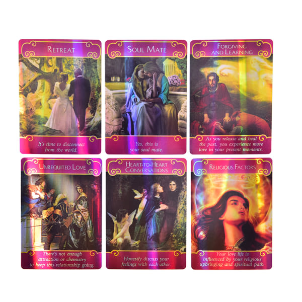Holografiset Romance Angels Oracle Tarot kortit Englanti Board Gam Monivärinen one size