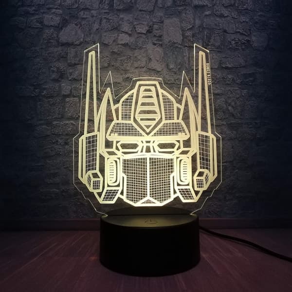 3D optisk illusjon Transformers modell skrivebordslampe nattlys