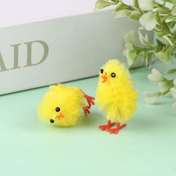 60 st Mini Påskkycklingar Guld Påskdekoration Leksak