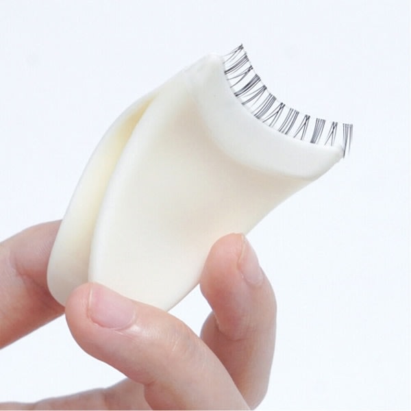 3X Plast falska lösögonfransar Lash Applicator Tool Clip Pincetthållare Vit vit