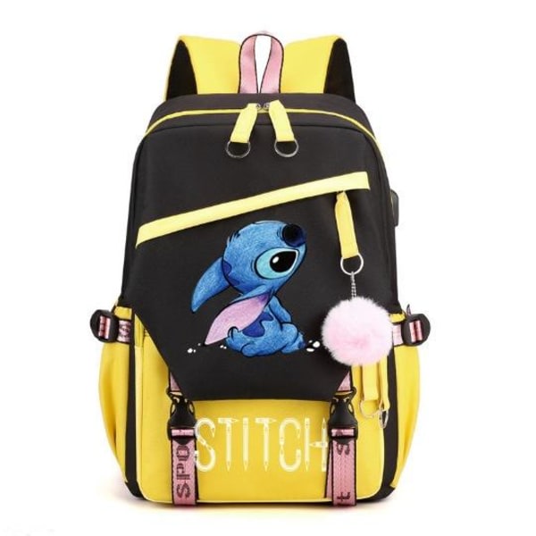 stitch reppu lapsille reput reppu USB-liitännällä 1 kpl keltainen 2 gul 2
