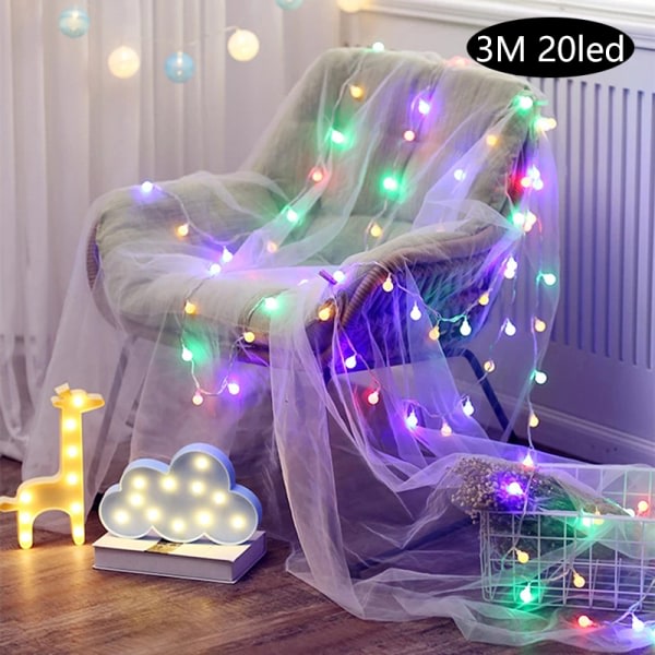 Ljusslinga med LED-lampor, USB-driven, för inomhus- och utomhusbruk, beige, 6 m, 40 LED-lampor