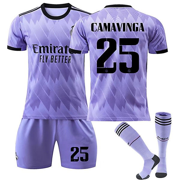 22/23 Uusi kausi Vieras Real Madrid CF CAMAVINGA Nro 25 Lasten Paidan Goodies uusin Lasten-28