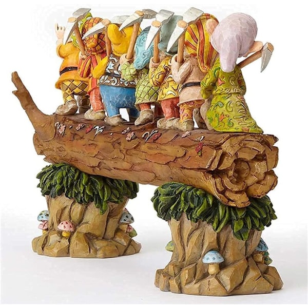 Syv dværgtræer dekorerer haven, syv dværge miniature harpiksstatue, eventyrhavetilbehør udendørs børnegaver harpiksfigurer