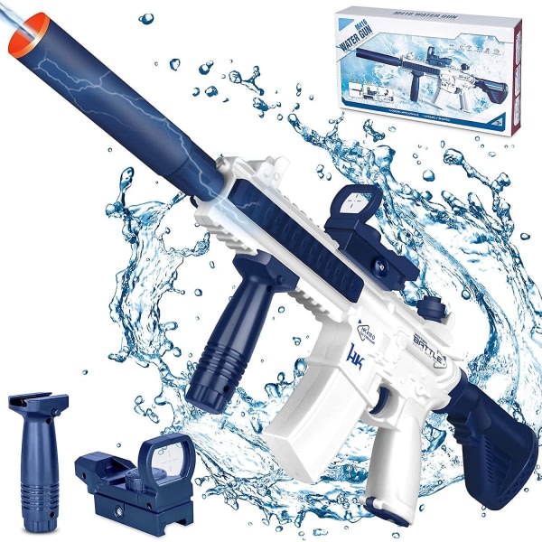 Bästsäljare - elektriske vannpistoler M4, automatiske sprutpistoler for barn, kraftfull vannleksak Blå