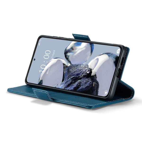 Caseme 023-serien for Xiaomi 12t 5g / 12t Pro 5g / Redmi K50 Ultra Phone Case Rfid Blocking Pu Leather Flip Cover Blue