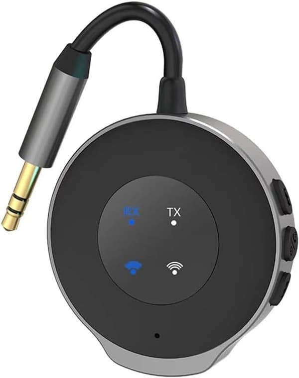Bluetooth FM-sender til bil 2-i-1 trådløs lydmodtageradapter med CVC-støjreduktion 3,5 mm Aux til håndfri opkald