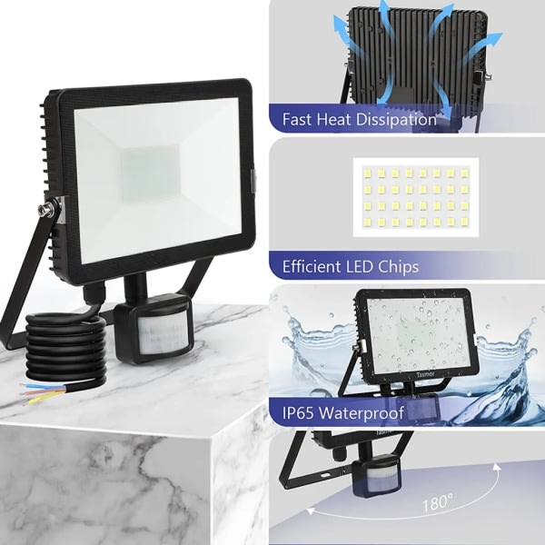 LED-strålkastare, utendørsstrålkastare, veggmontert strålekastare
