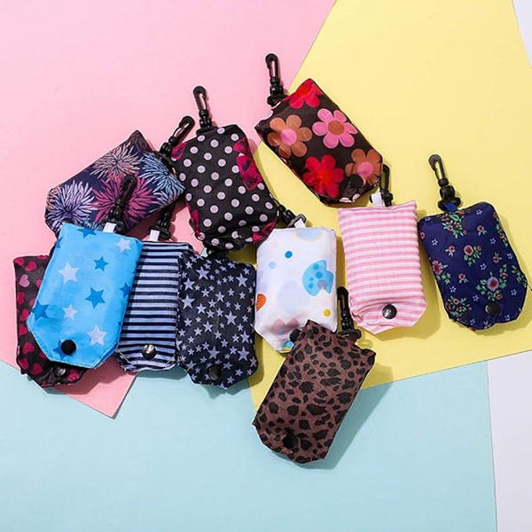 Pieces Foldbare Tasker - 190T Polyester - 26g Hver - Foldes Sammen i Taske (Tilfældig Farve)
