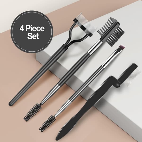 Øjenbrynsbørste & Øjenvippeseparatorsæt - 4 Dele - Professionelle Make-up Værktøjer - Spoolie & Øjenvippekam