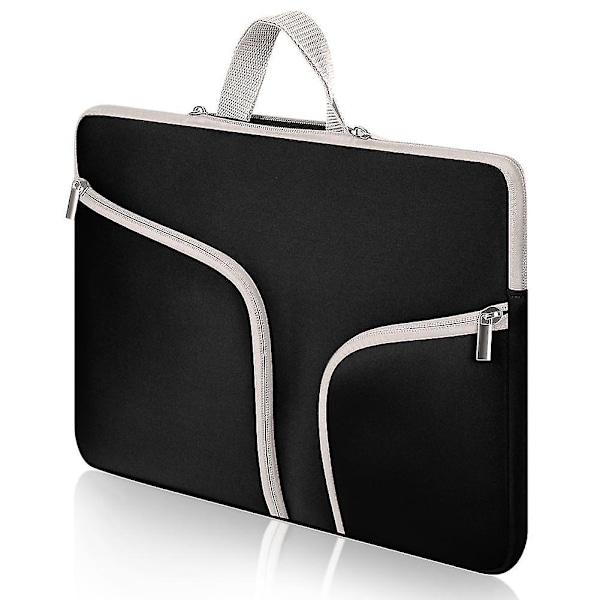 Vedenpitävä kannettavan tietokoneen suojakotelo 13x9,1 tuumaa vetoketjullinen tasku Macbook Samsung Chromebook Hp Acer Lenovo - musta