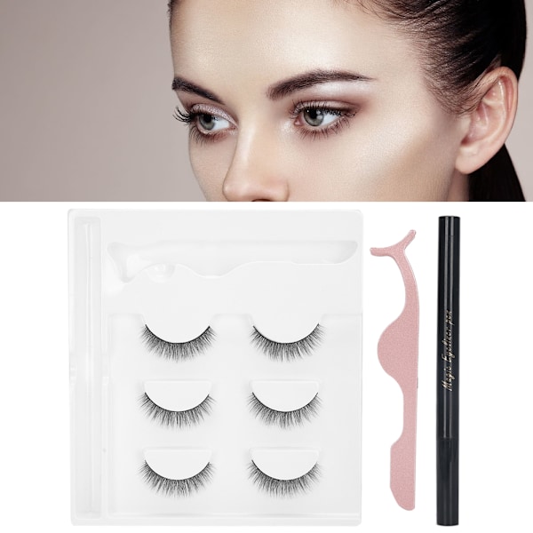 Itseliimautuva eyeliner vesilinja eyeliner tekoripset pinsetit meikkityökalusetti E40 vihreä laatikko