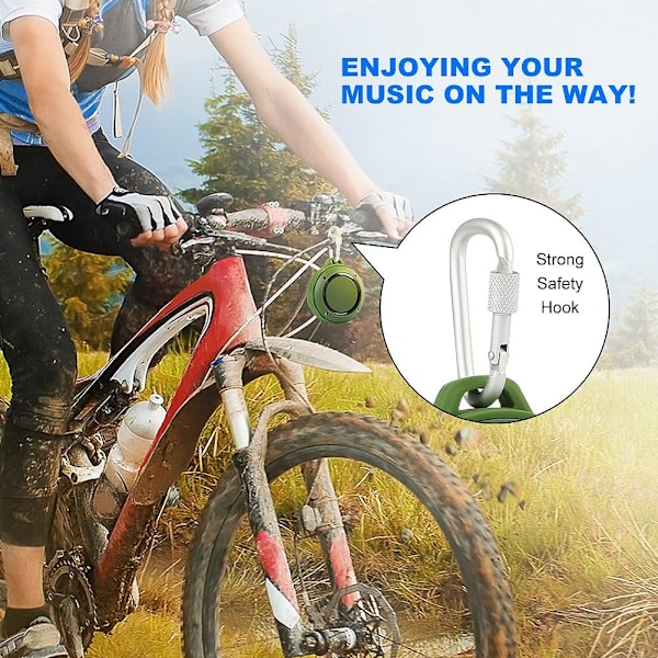 Vedenkestävä Bluetooth-kaiutin ulkokäyttöön, Langaton kannettava mini-suihku- ja matkakaiutin subwooferilla, Parannettu basso, Sisäänrakennettu mikrofoni Green