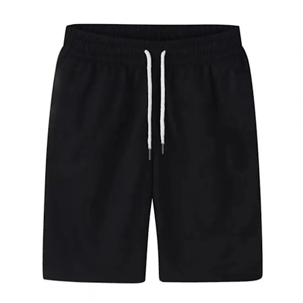 Cargo-shortsit, joustava vyötärö, ohuet, löysät taskut, kiristysnyörilliset cargo-shortsit, musta Black 3XL