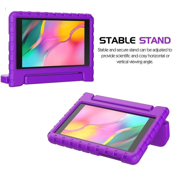 Samsung Galaxy Tab A 8.0 2019 Case Sm-t290/t295, Galaxy Tab A 8.0 Case 2019, Stötsäkert Lättviktsskyddande handtagsställ Case Compa Purple ei mitään