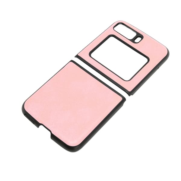 Protective Case Lichee Pattern Scratch Resistant Phone Cover for Moto Razr 2022 Folding Mobile Phone Pink