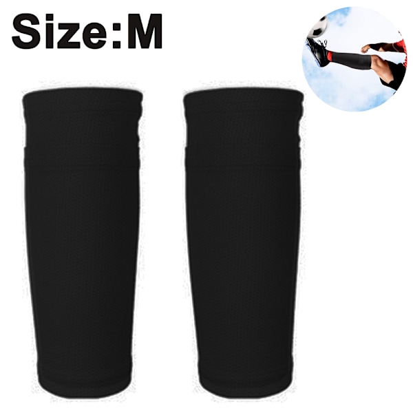 1 Pair Football Shin Guard Socks - Black M