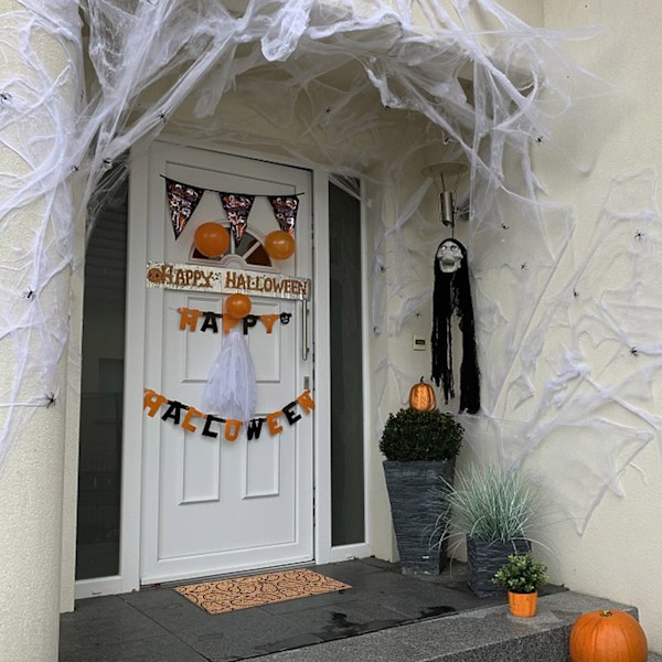 Håll det läskigt Halloween Heminredning, Halksäker Skalle Välkommen För Framdörr, Inomhus Utomhus Höstmatta För Hemkök Golv Halloween Dec