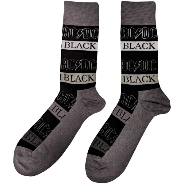 AC/DC Unisex Voksen Ryg i Sort Ankelstrømpe 7 UK-11 UK Sort/Grå/Hvid 7 UK-11 UK zdq