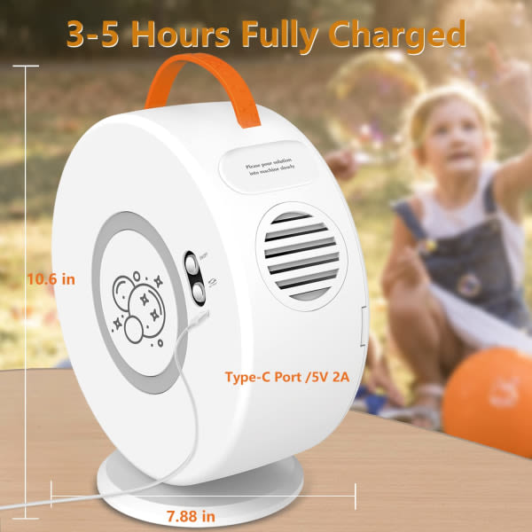 CDQ Automatisk bubbelblåsare for småbarns oppladningsbart batteri