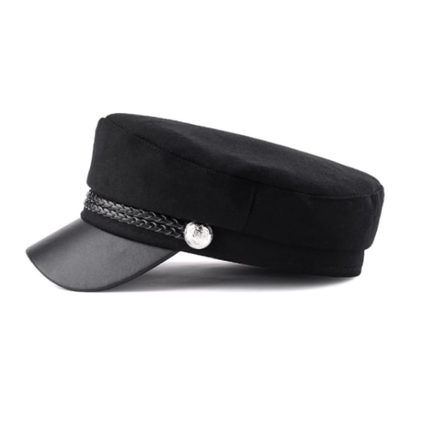 Chauffør Top Cap Sort Basker Fancy Dress Ottekantede Hatte SQBB