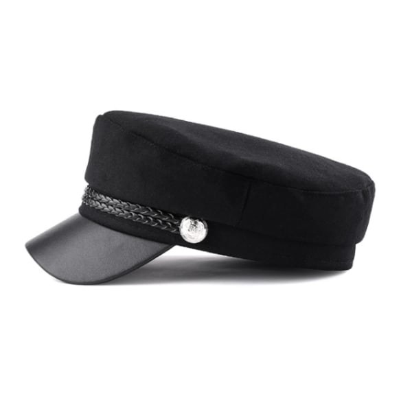 Chaufför Top Cap Svart Basker Fancy Dress Åttahörnig Hatt SQBB