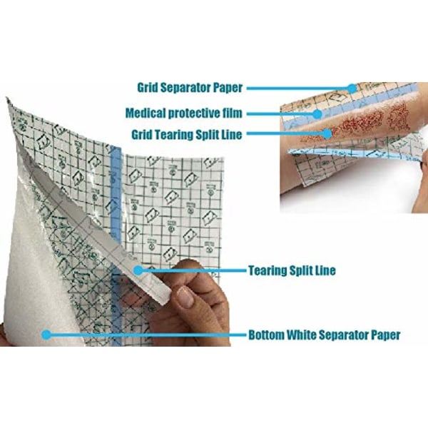 2 rullar tatuering eftervård bandage transparent hygienisk adhesi
