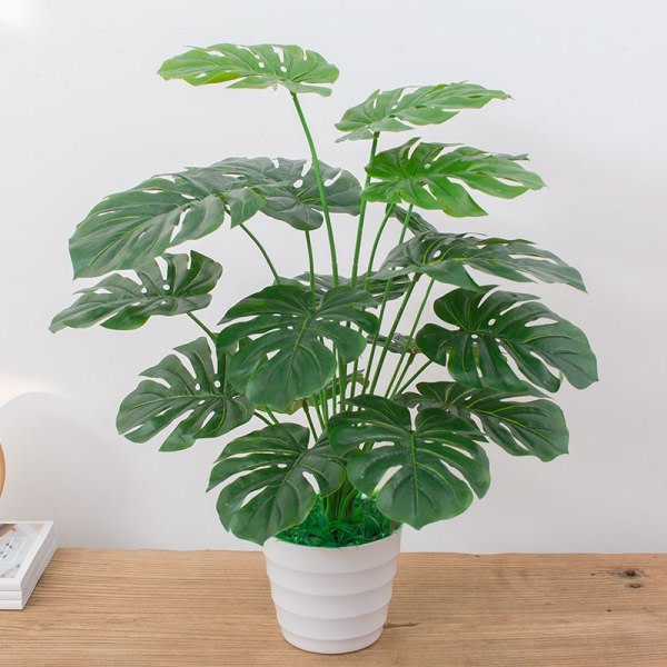 CDQ 60 cm kunstig Monstera-plante uten potte,